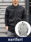 【narifuri 】ナリフリ  Shadow dot 3/4 sleeve shirt(NF802)