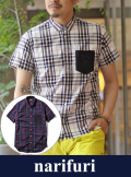 narifuri ナリフリ Bias check short sleeve shirt （NF925）