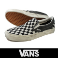 VANS バンズ CLASSIC SLIPON OVER WASHED BLACK/CHECK