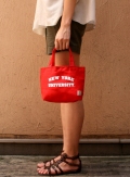 NEWYORK UNIVERSITY  カレッジプリントキャンバスランチバッグ　　RED