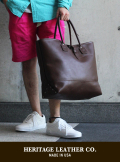 【HERITAGE LEATHER】 MOCCASIN LEATHER TOTE BAG BROWN