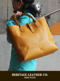 【HERITAGE LEATHER】 MOCCASIN LEATHER TOTE BAG YELLOW