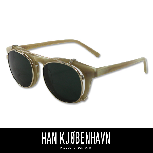 HAN KJOBENHAVN ハン コペンハーゲン TIMELESS サングラスCLIP-ON/BONE/SUN(GREEN)