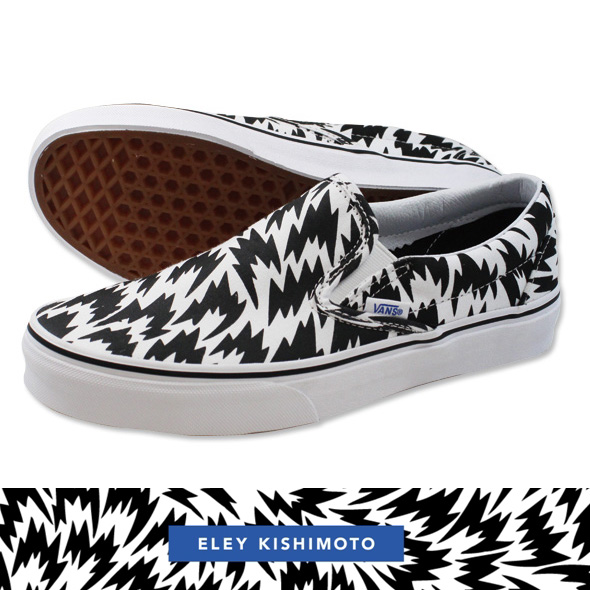 VANS バンズ CLASSIC SLIP ON (ELEY KISHIMOTO）FLAS/WH/BK