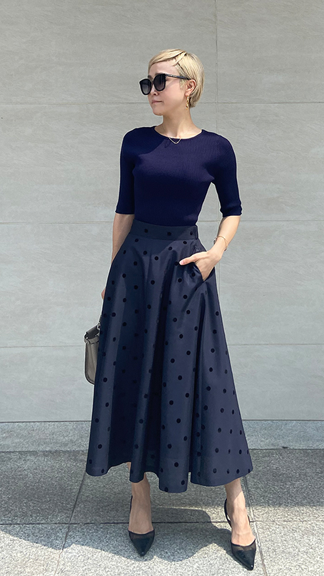 日本製 フロッキードットフレアスカート｜JENNE(ジェンヌ)公式通販  