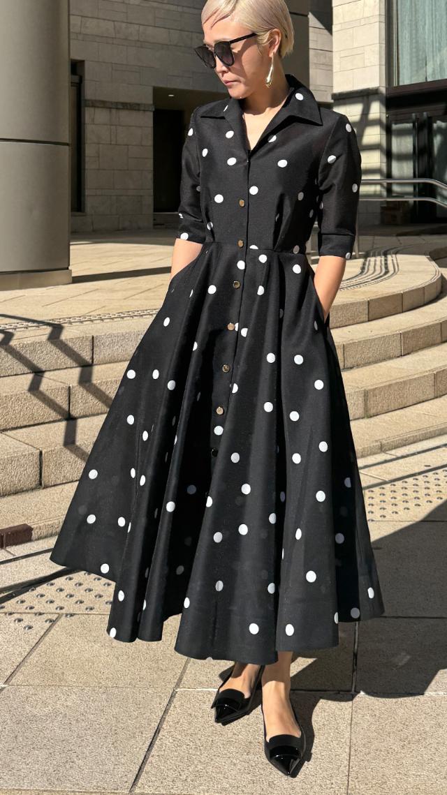 日本製シアードットドレスワンピース