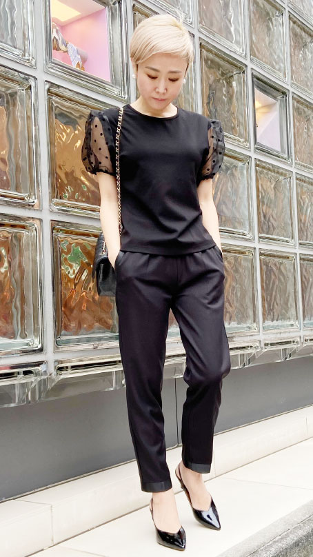 テープリボンスラックスパンツ