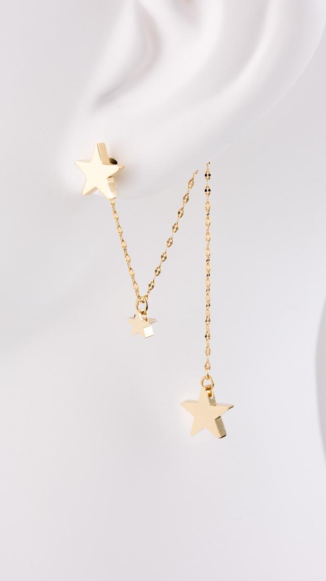 【再販売】日本製トリプルスターバックキャッチピアス【お客様都合のご返品不可】