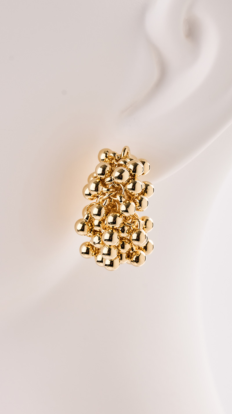 シャンパンフラワーバブルピアス【お客様都合のご返品不可】