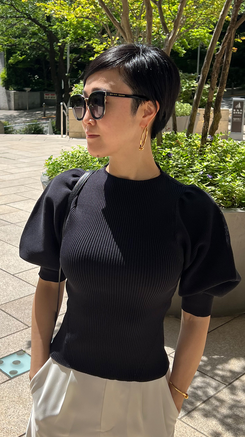 日本製無縫製バルーンスリーブニット