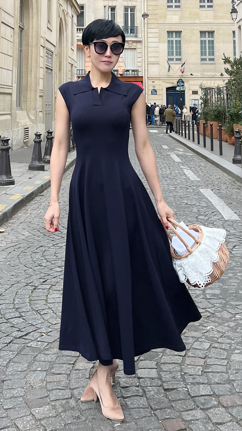 JENNE　フレンチスリーブサマーニットワンピース