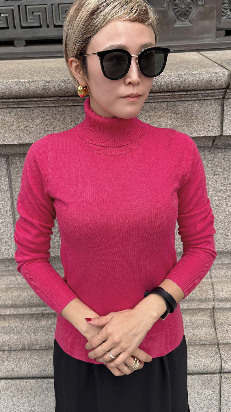 【再予約】カシミヤ混ソフトタッチタートルネック【発送予定：1月中旬】