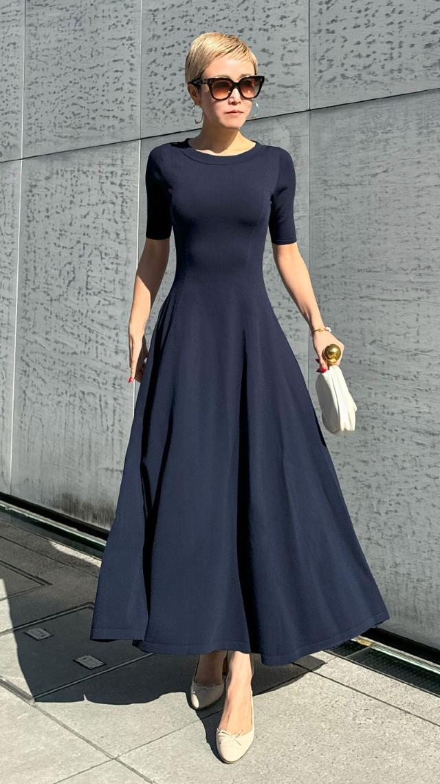 JENNE美ラインニットワンピース