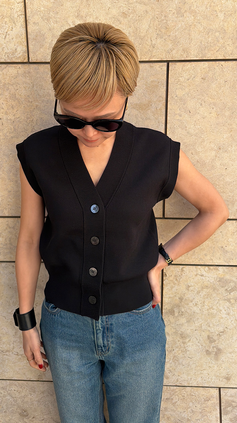 ベスト風ニットトップス