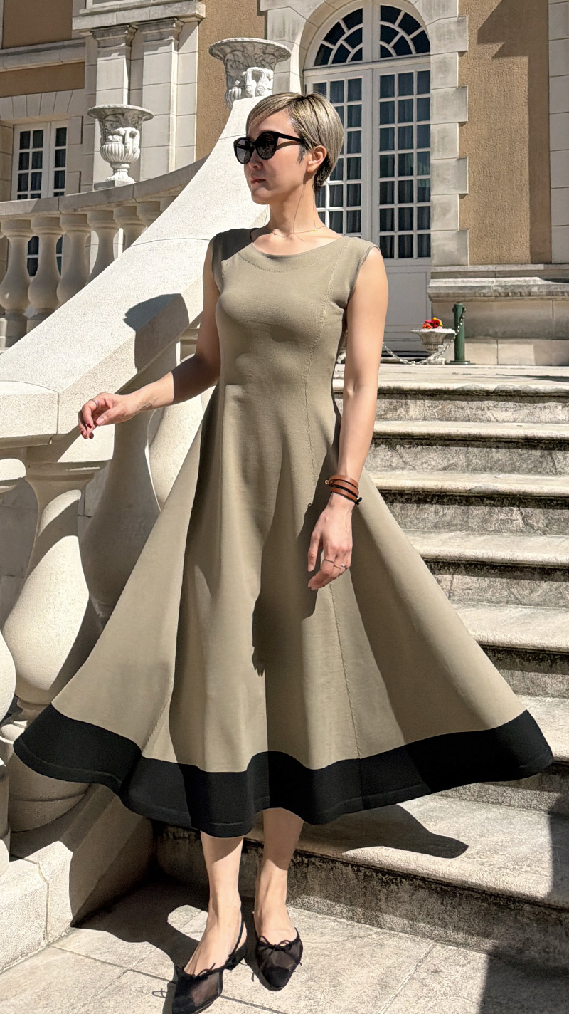 美シルエットサマーニットワンピース