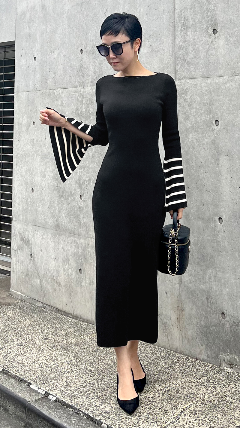 ボーダーフレアスリーブ ニットワンピース｜JENNE(ジェンヌ)公式通販  