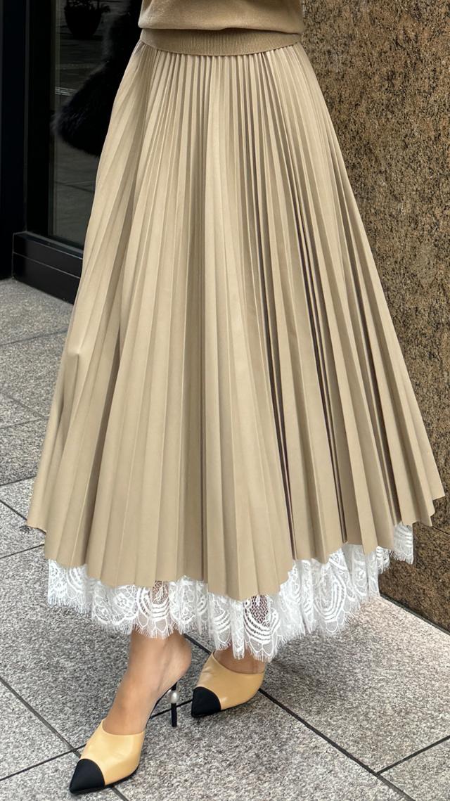 合皮プリーツスカート