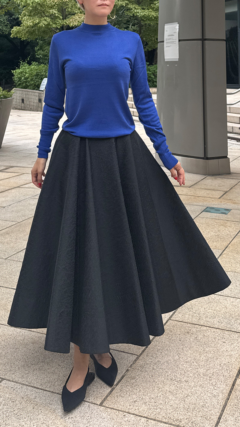 ジャガード立体ドレープスカート