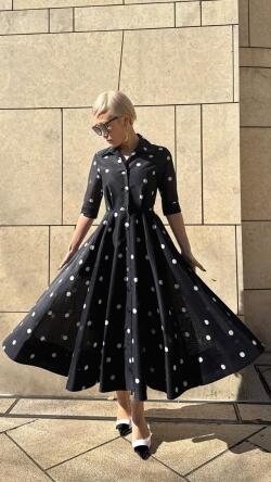 日本製シアードットドレスワンピース