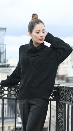 くるみボタンタートルニット_c19fw-nt04