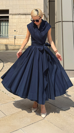 クラシカルショールカラーワンピース