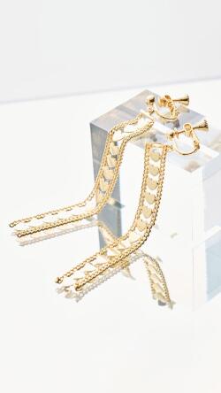 ハートチェーンイヤリング