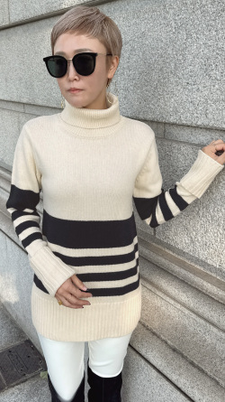 パネルボーダーニット