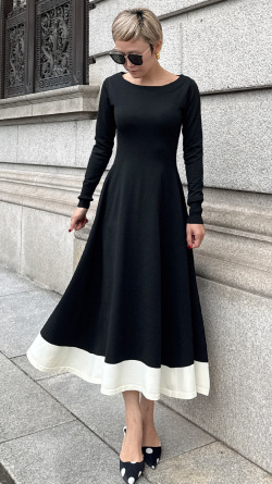 【再予約】配色美ラインニットワンピース【発送予定：2月上旬～中旬】