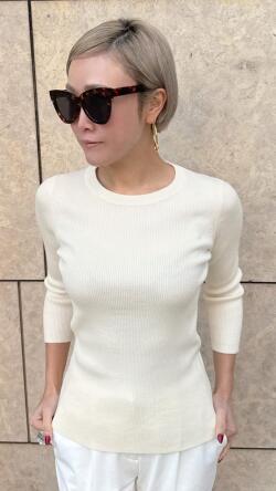 着痩せリブニット