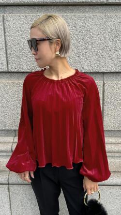 ベロアプリーツトップス