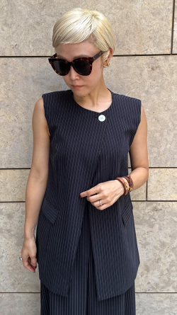 ピンストライプモダンジレ