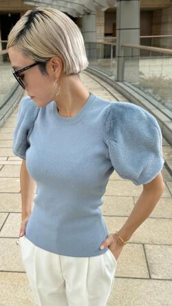 プードルスリーブニット