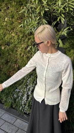 ステンドグラス編みカーディガン