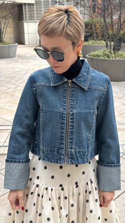 【再予約】ロールアップデニムジャケット【発送予定：4月中旬】