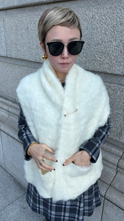 綿あめニットマフラー