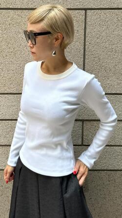 日本製長袖リブトップス