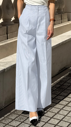 ストライプ美脚マリンパンツ