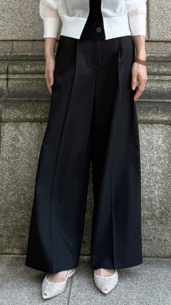 クール素材美脚ワイドパンツ(接触冷感・防シワ・UV)