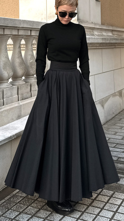 クール素材ボリュームドレススカート