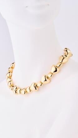 ぷっくり大小ハートネックレス