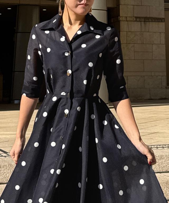 美品 45R 五つの海の歳時記ドレス 水玉 ドット ワンピース 45rpm 美品 45R 