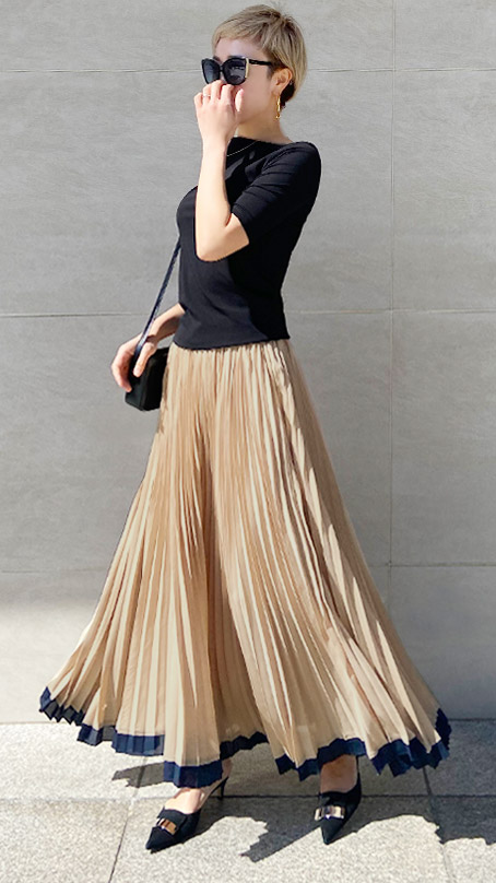 ★Ted Baker ZEERA プリーツパネルフレア 上質マキシ★ TED BAKER Colour Block Pleated Midi Dress ZEERA | Hondos Center