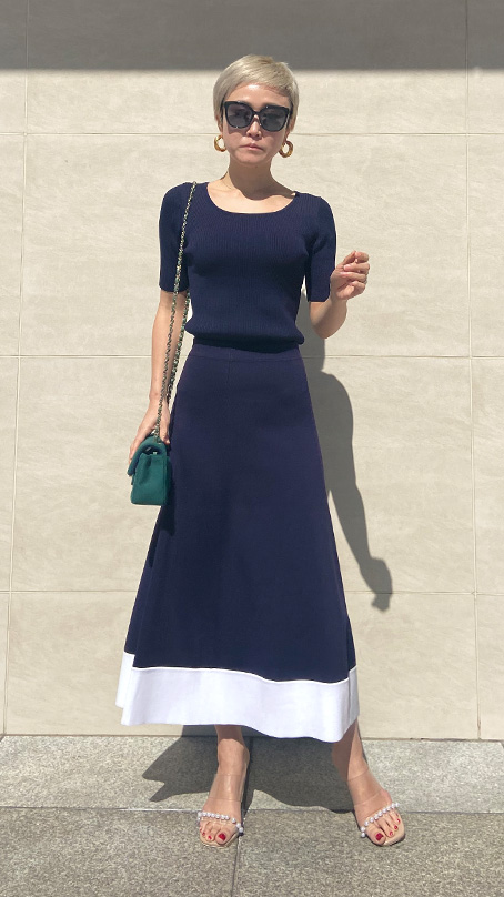 French配色フレアニットスカート｜JENNE(ジェンヌ)公式通販：パリ