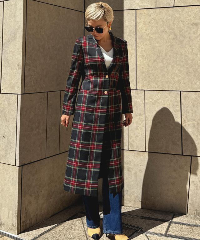 チェックモダンロングジャケット｜JENNE(ジェンヌ)公式通販：パリ