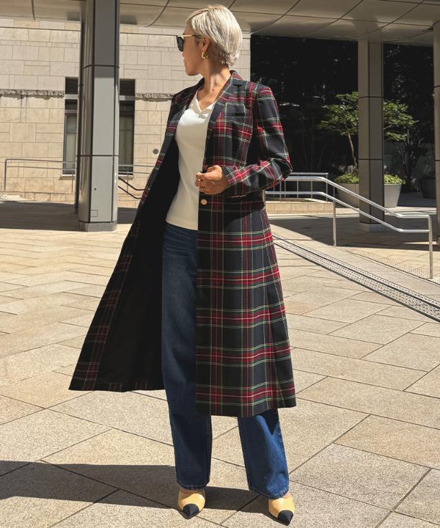 チェックモダンロングジャケット｜JENNE(ジェンヌ)公式通販：パリ