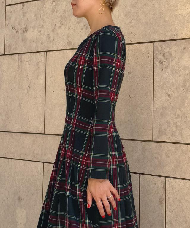Vネックタータンチェックワンピース｜JENNE(ジェンヌ)公式通販：パリ