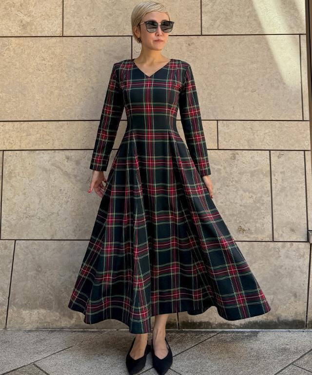 Vネックタータンチェックワンピース｜JENNE(ジェンヌ)公式通販