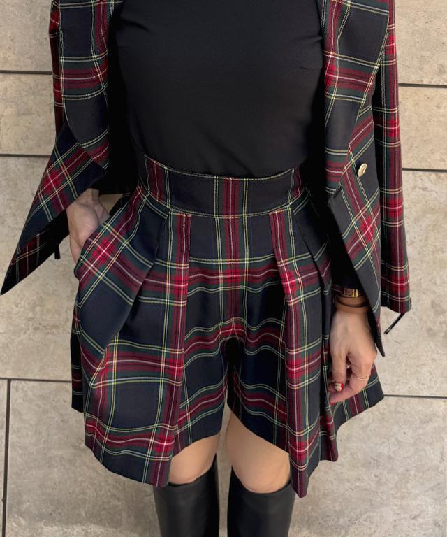 シェリエ　ツイードチェックキュロット シェリエ チェックツイードキュロット sサイズ