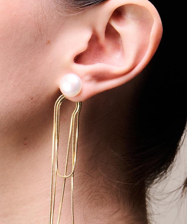 淡水パール ロングチェーン ピアス(片耳用) k18 2way 2way淡水＆チェーンピアス｜JENNE(ジェンヌ)公式通販：パリジェンヌの