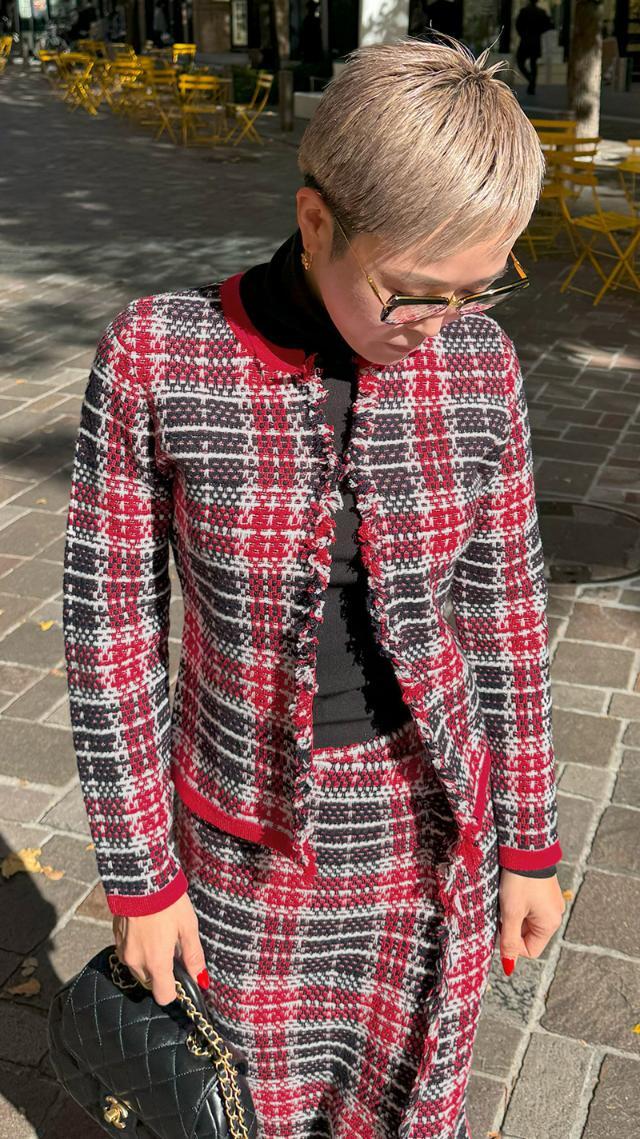 ツイード風チェックニットジャケット｜JENNE(ジェンヌ)公式通販：パリ  